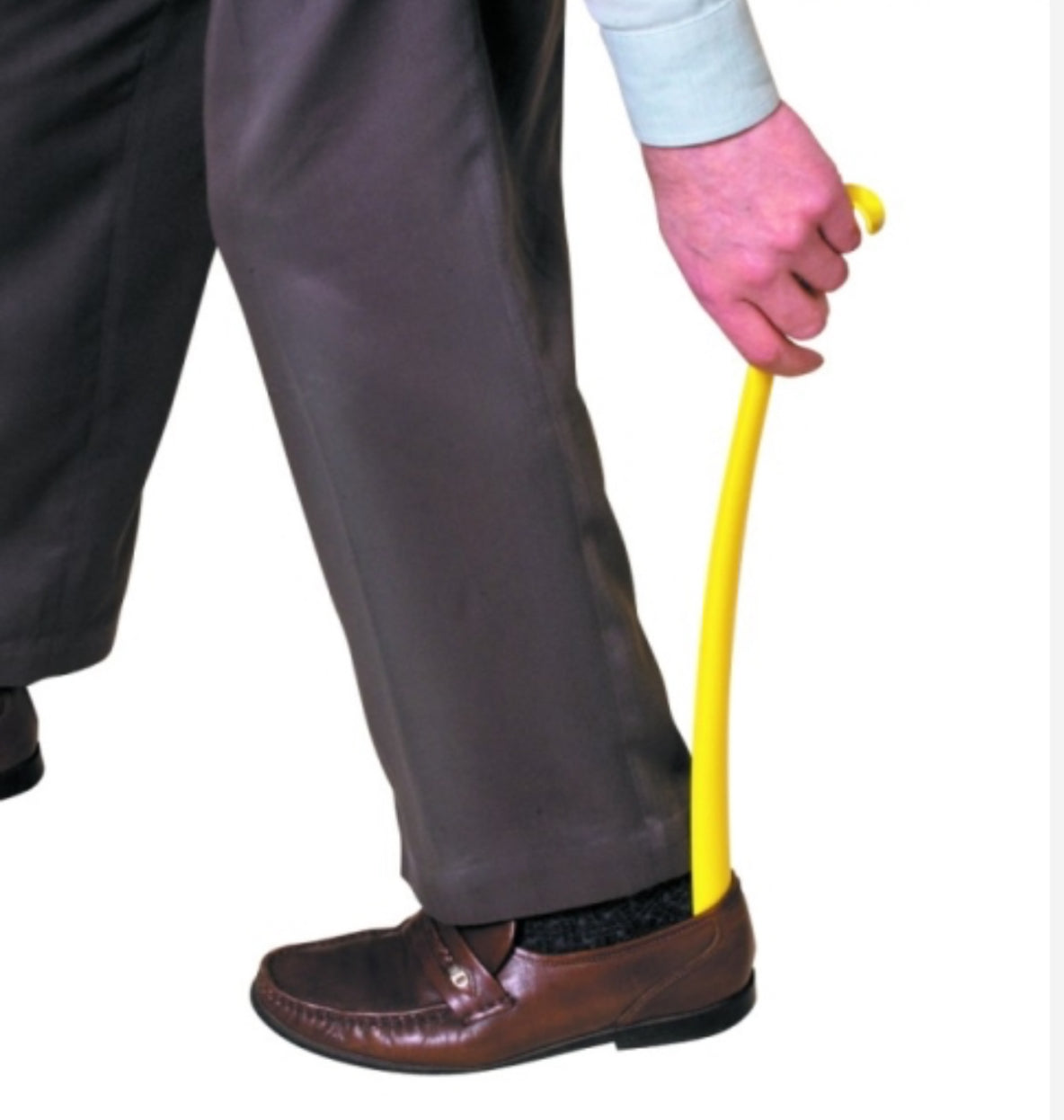 PLASTIC SHOEHORN WITH HOOK