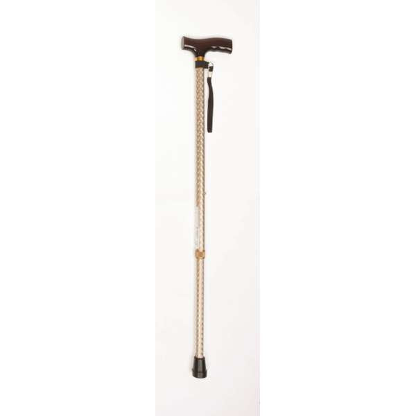 T HANDLE CANE BRONZE WAVE