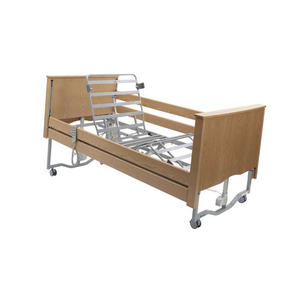 Bradshaw Low Bed in Light Oak with Wooden Side Rail Kit