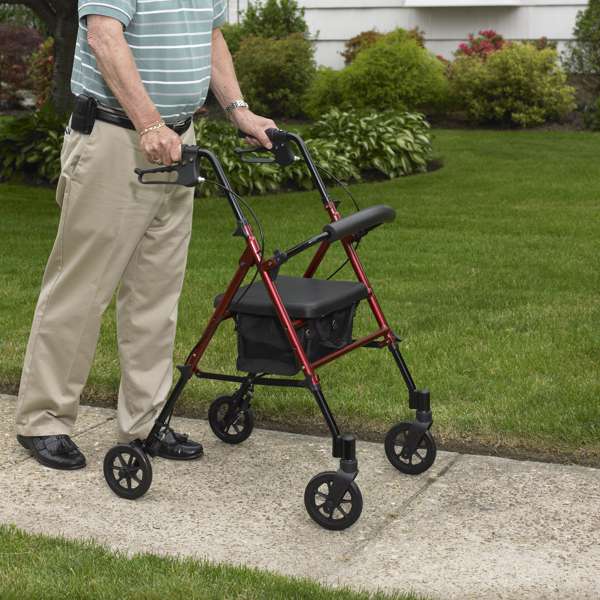 Adjustable Seat Height Rollator 7.5" Wheel