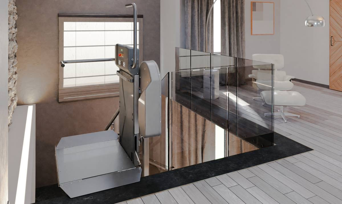 Extrema Slim - INCLINED PLATFORM LIFT FOR CURVED STAIRS – Manx Mobility