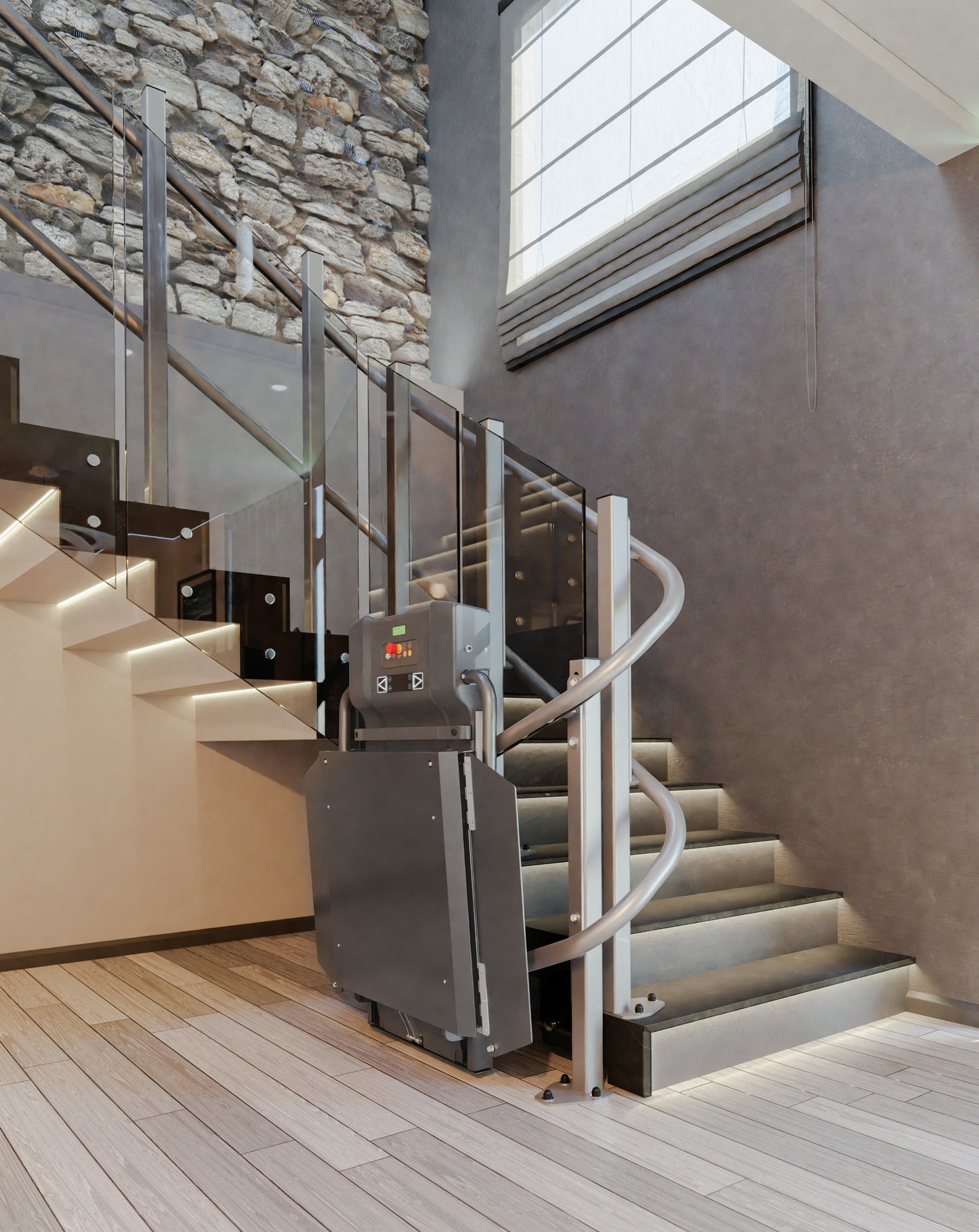 Extrema Slim - INCLINED PLATFORM LIFT FOR CURVED STAIRS